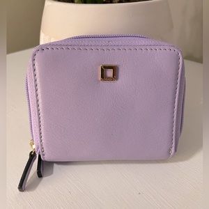 Lodis lavender leather wallet